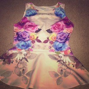 Peplum floral shirt