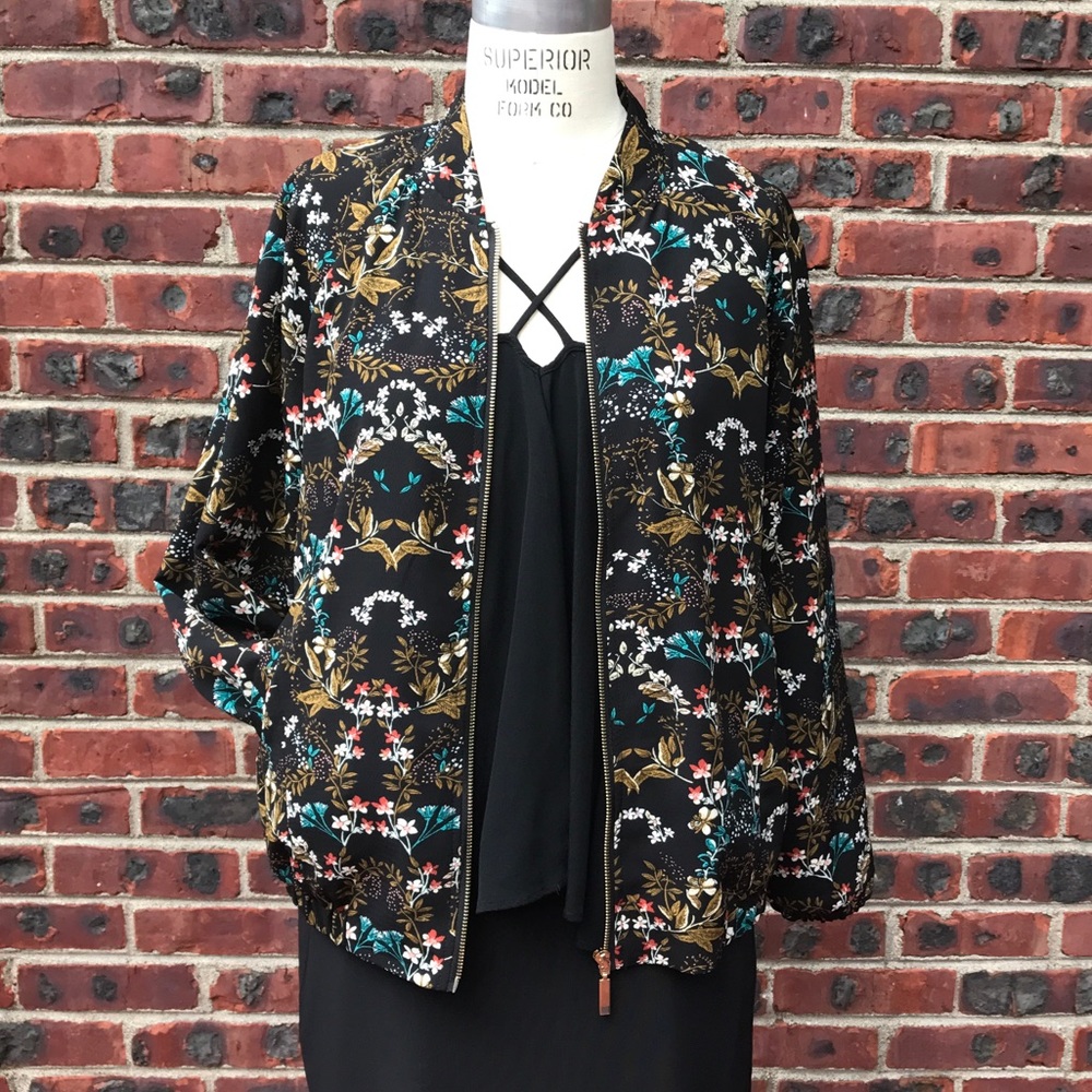 Sophisticated floral Philosophy Bomber Jacket