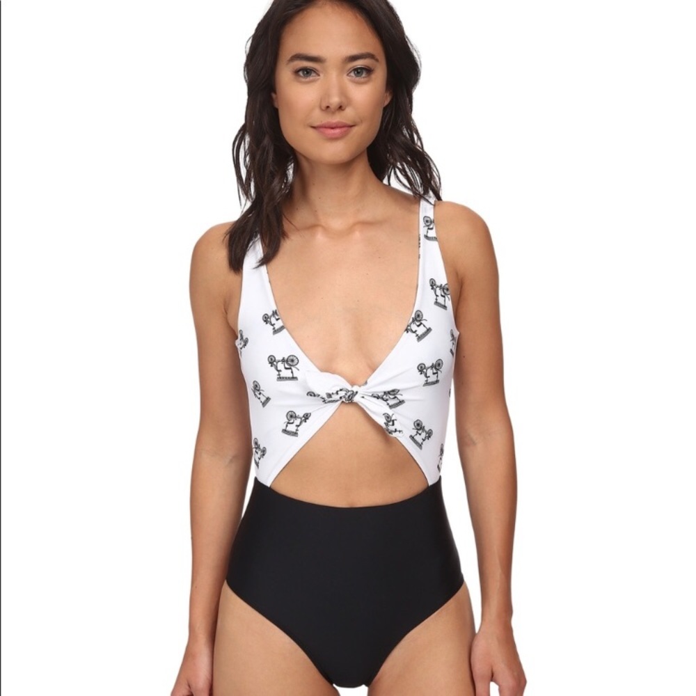 Lolli Swim Cherry on Top tie front one-piece