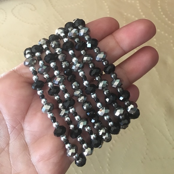Cookie Lee Crystals Stretchable Bracelet Set of 7 - Picture 2 of 4