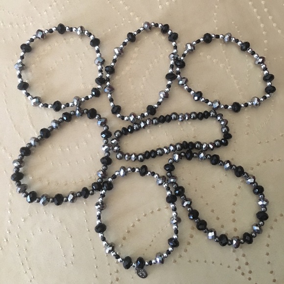 Cookie Lee Crystals Stretchable Bracelet Set of 7 - Picture 3 of 4