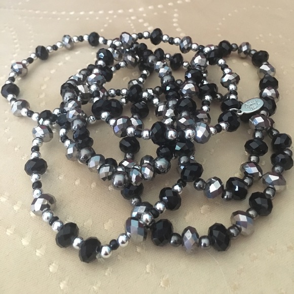 Cookie Lee Crystals Stretchable Bracelet Set of 7 - Picture 4 of 4