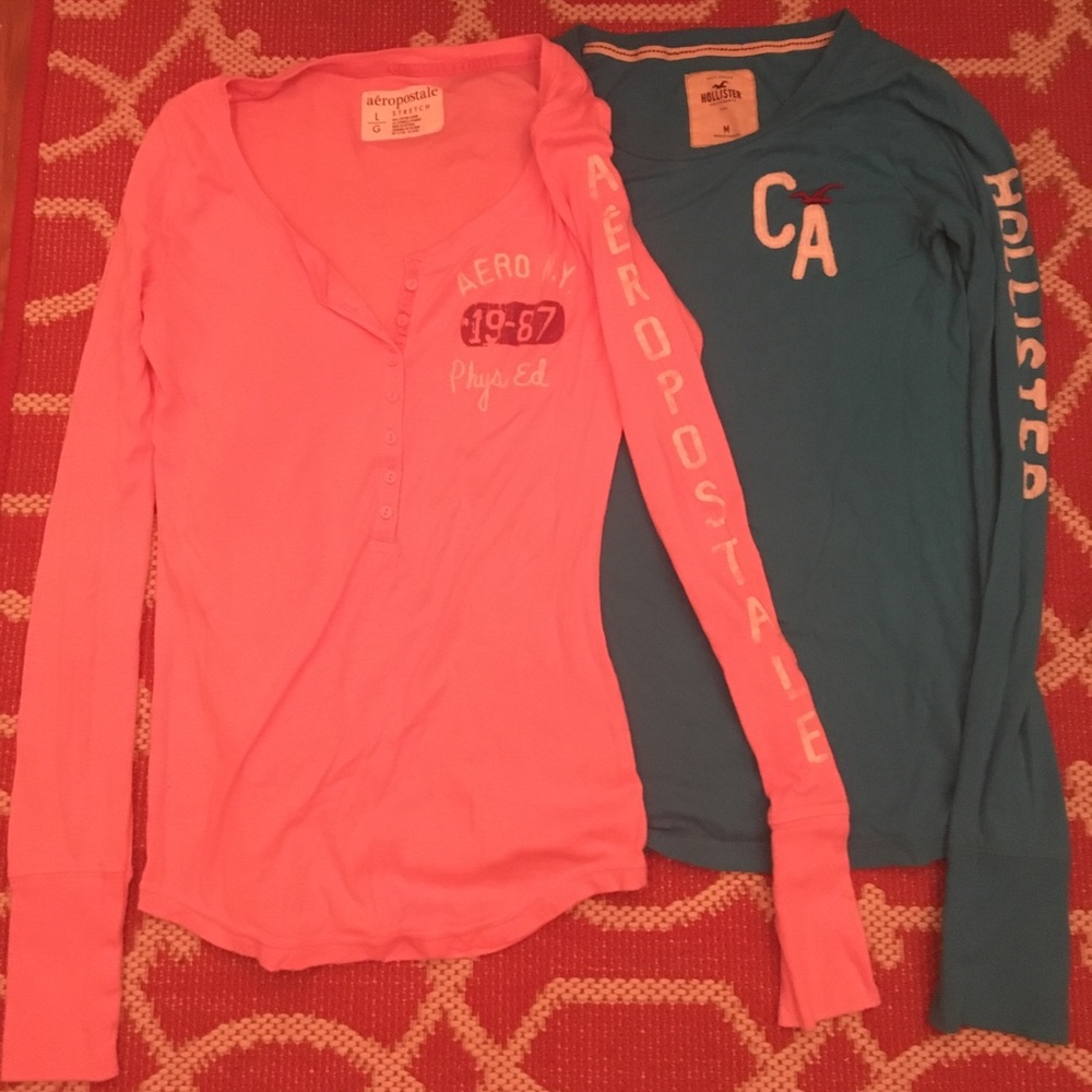 Aeropostale and Hollister long sleeve shirts
