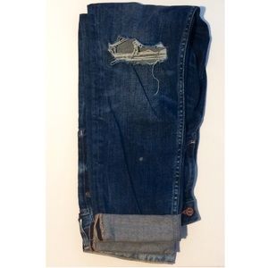 H&M boyfriend jeans with rips.