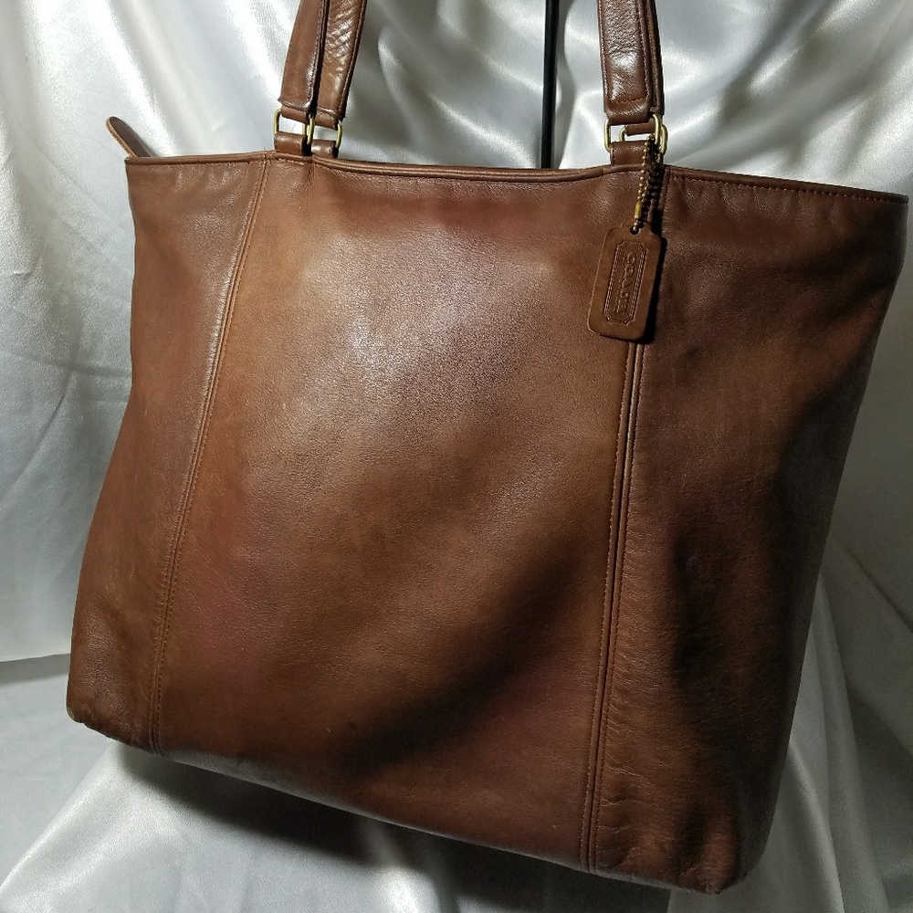 VTG Coach Cocoa Leather Light Tote Shopper #4065