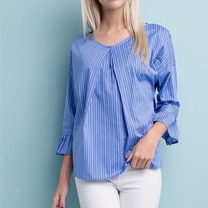 ❤️CLOSING SALE❤️ Denim Blue Striped Ruffle Sleeve