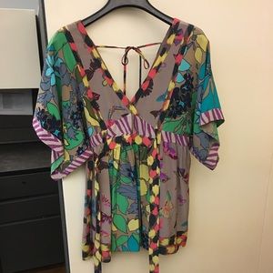 *REBECCA TAYLOR* silk flutter top
