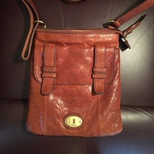 Fossil leather cross body bag