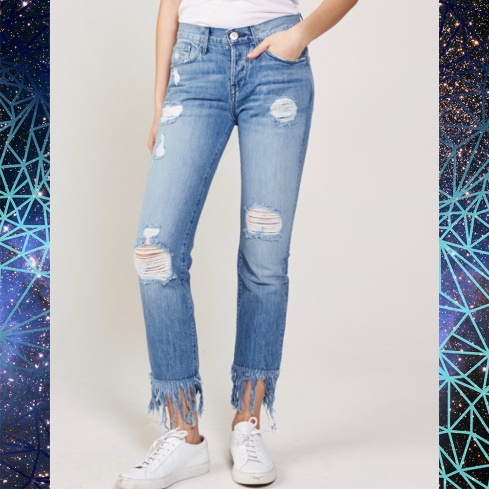 3x1 NWOT Selvedge Crop Fringe Mazzy Jeans