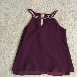 Charlotte Russe maroon gold chain tank