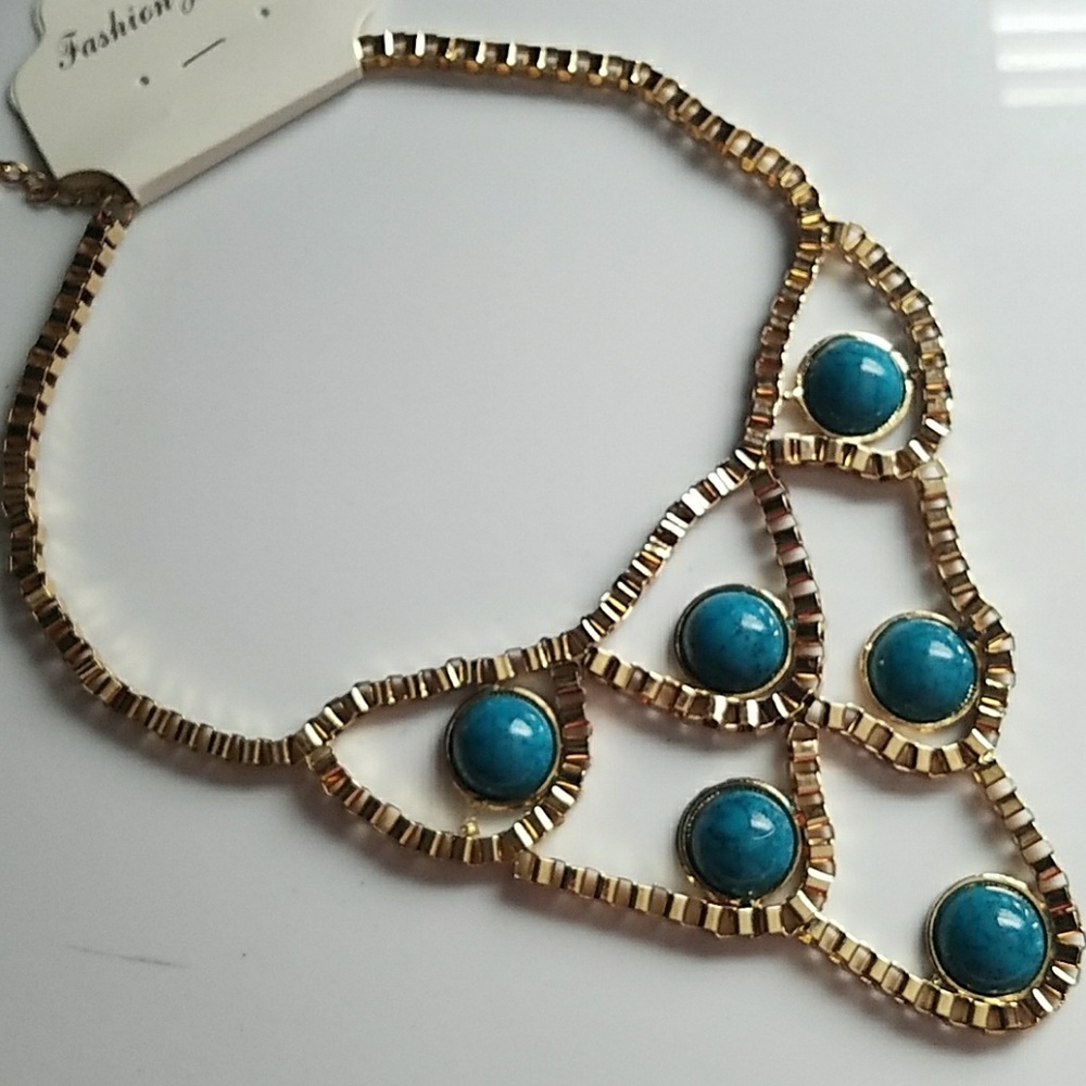 Gold and teal fashion chain