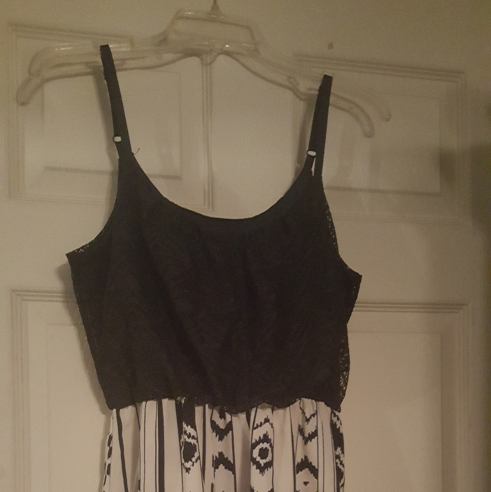 Navy blue/white fall dress size M/L
