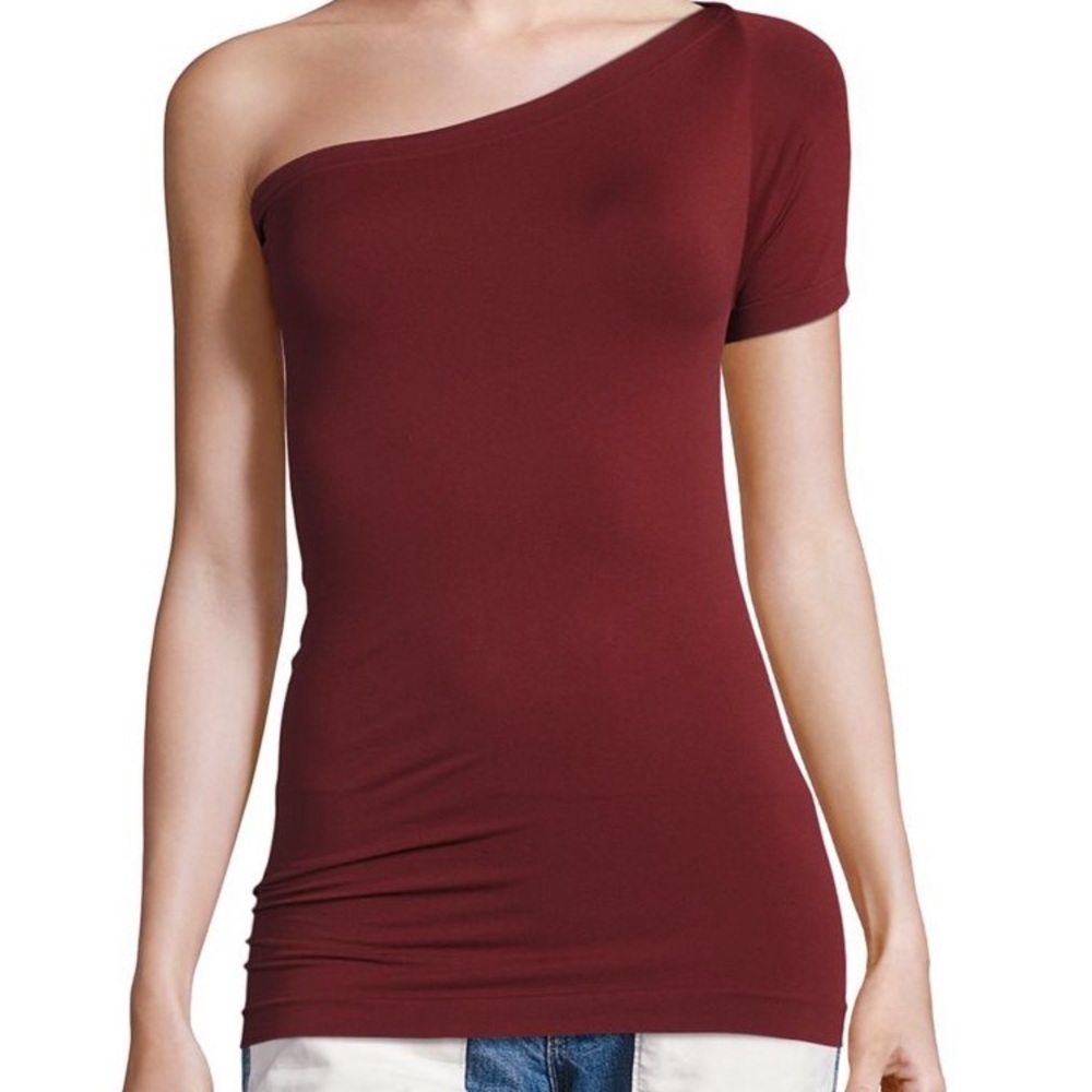 NWT Helmut Lang One-Shoulder Red Shirt