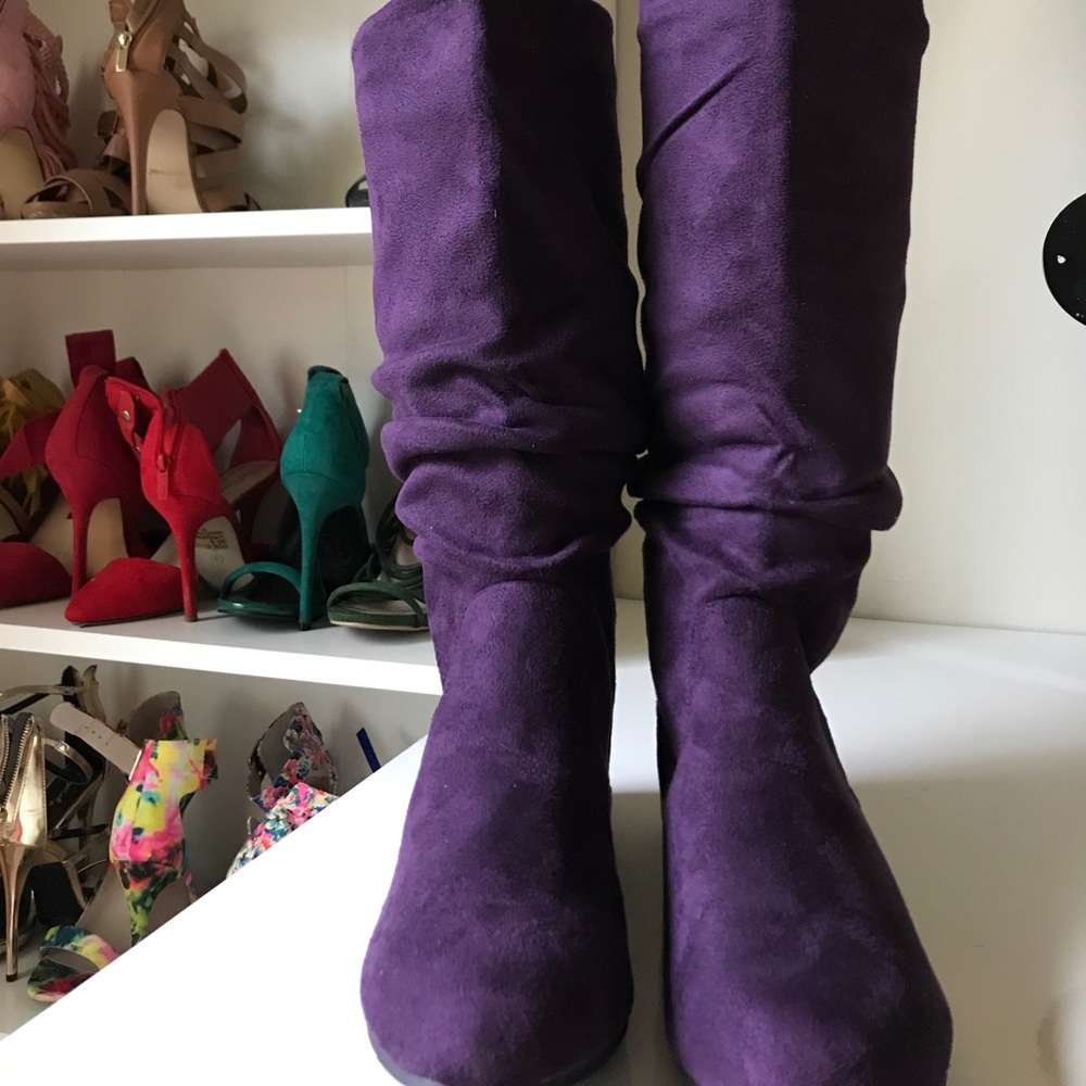 🆕 Purple Suede Boots