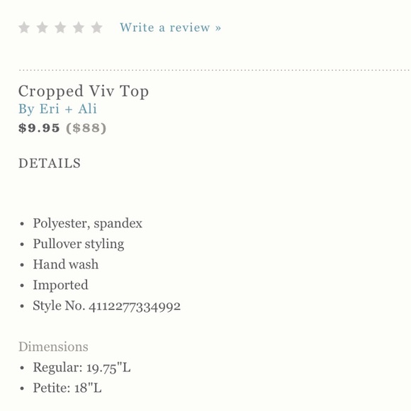 Anthropologie Eri + Ali Black Cropped Viv Top - Picture 4 of 8