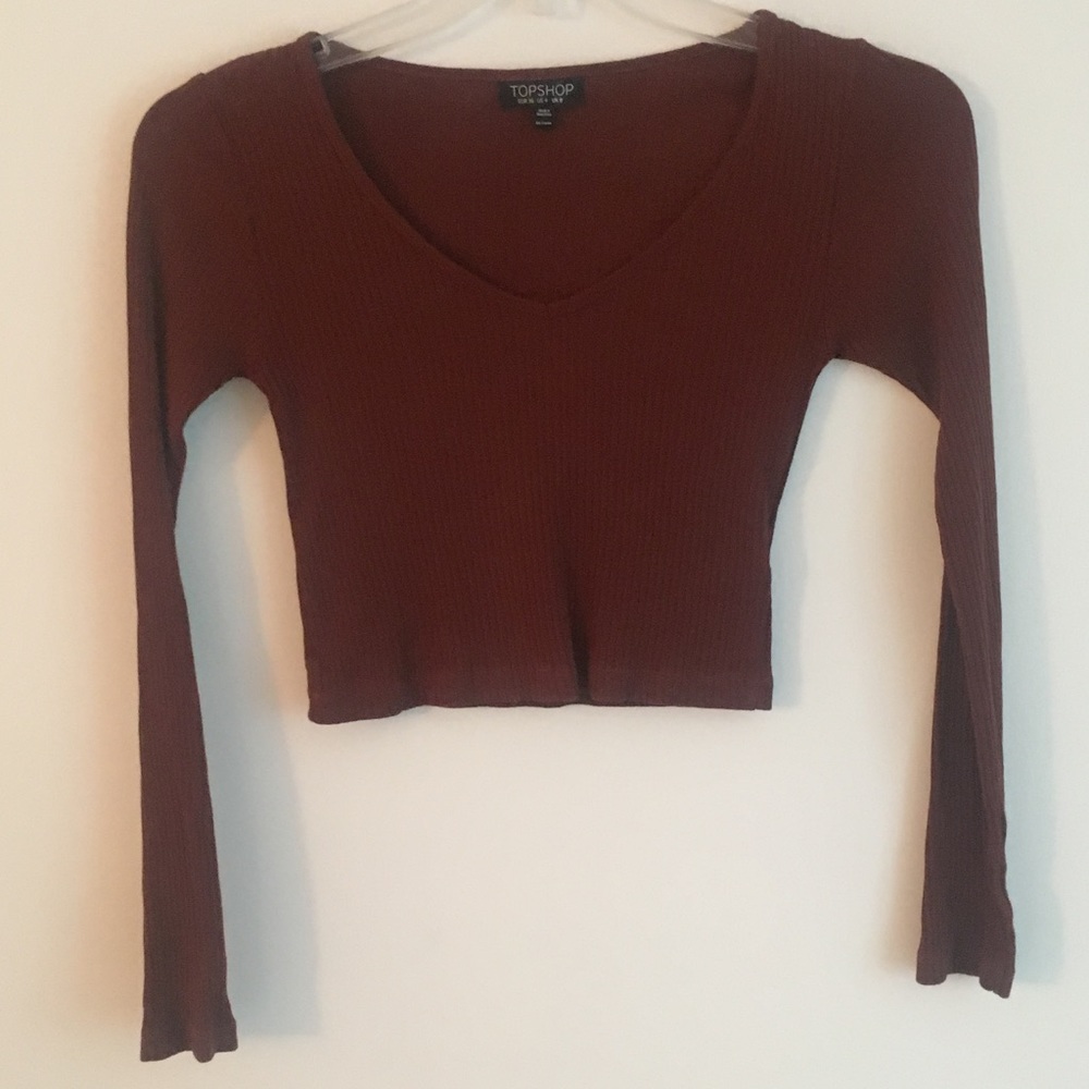 TOPSHOP long-sleeve crop top