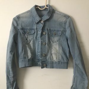 Amethyst Light Washed Cropped Denim Jacket❗️
