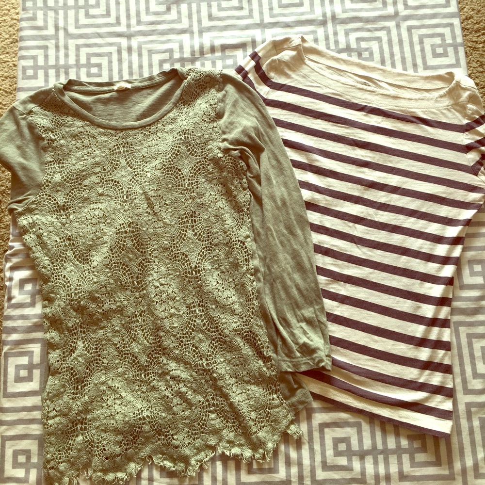 J Crew and Loft 3/4 sleeve tee bundle