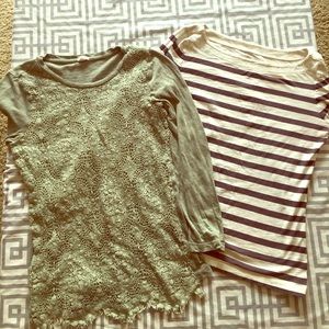 J Crew and Loft 3/4 sleeve tee bundle