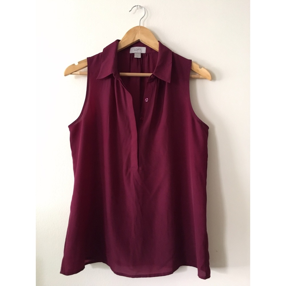 LOFT burgundy tank blouse