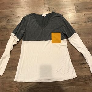 Stitch fix top by pixley- suede pocket Stitch fix top by pixley- suede pocket