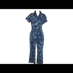 Vintage Acid Washed Jean Jumpsuit Bleached Denim