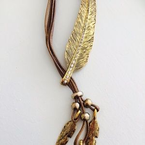 Leather & Leaves Necklace