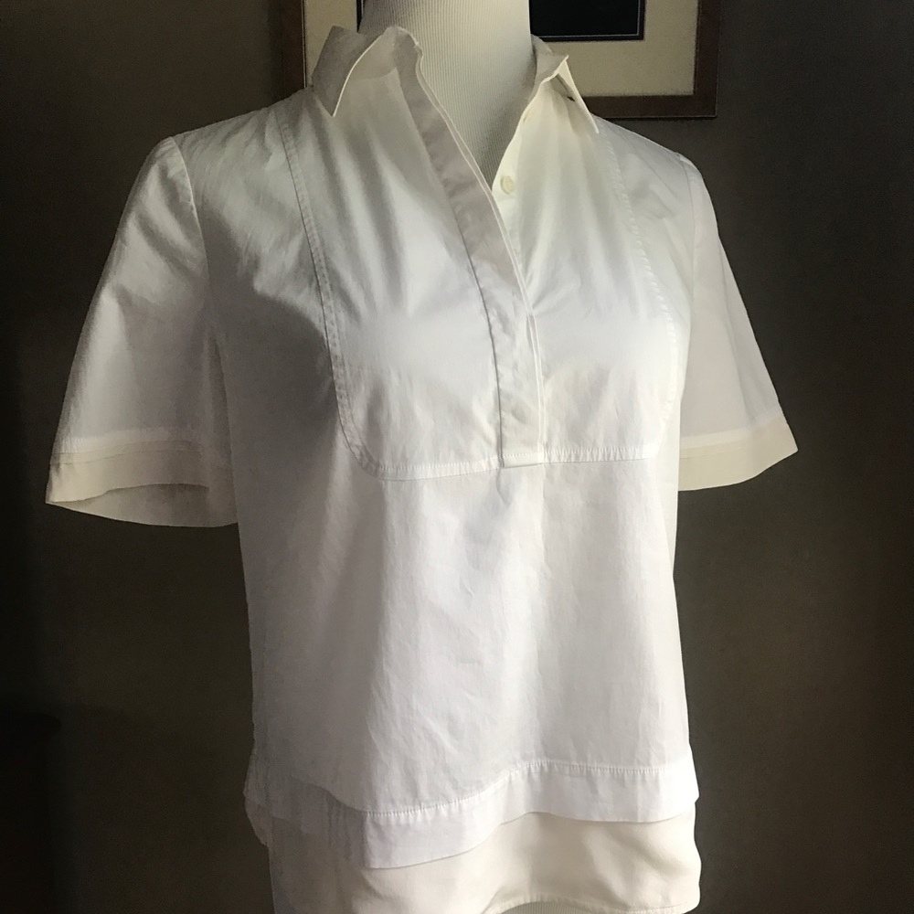 Perfect White Tory Burch Blouse Size 6
