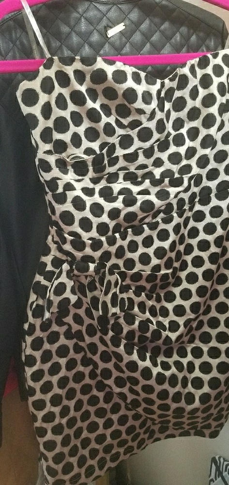 Polka dot strapless dress