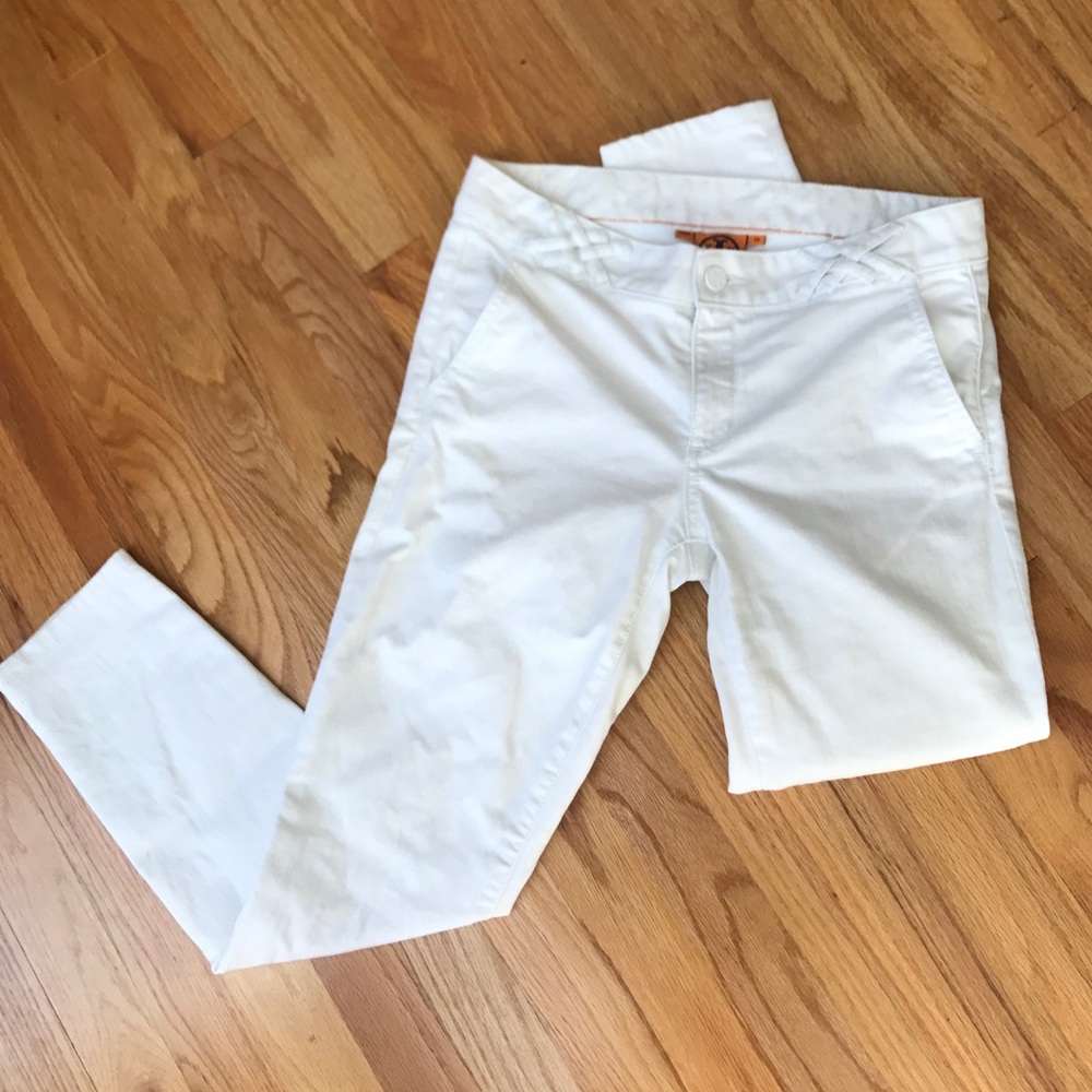 Tory Burch White Cropped Skinny Jeans