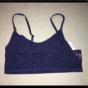 Navy scoop neck bralette