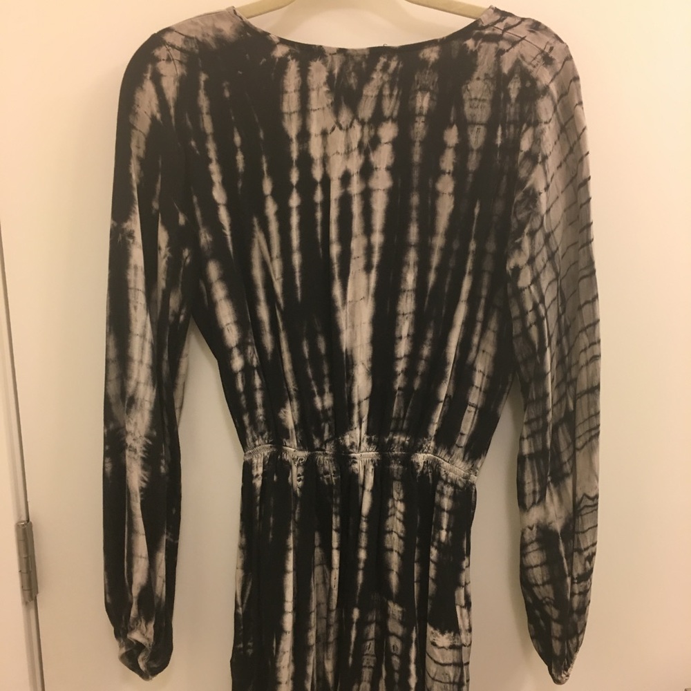 Black and cream tie-dye romper