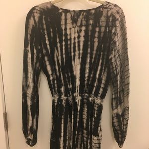 Black and cream tie-dye romper