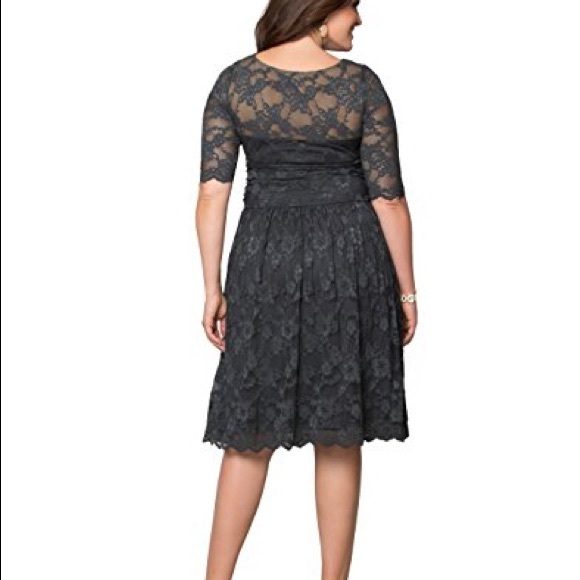 Kiyonna Luna Lace Dress in Gray - Picture 3 of 8