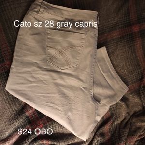 Grey jean capris