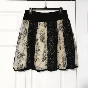Black and White Lace Skirt