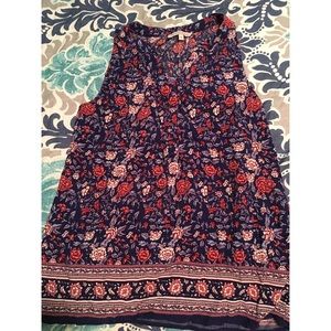 Navy blue rose floral tank