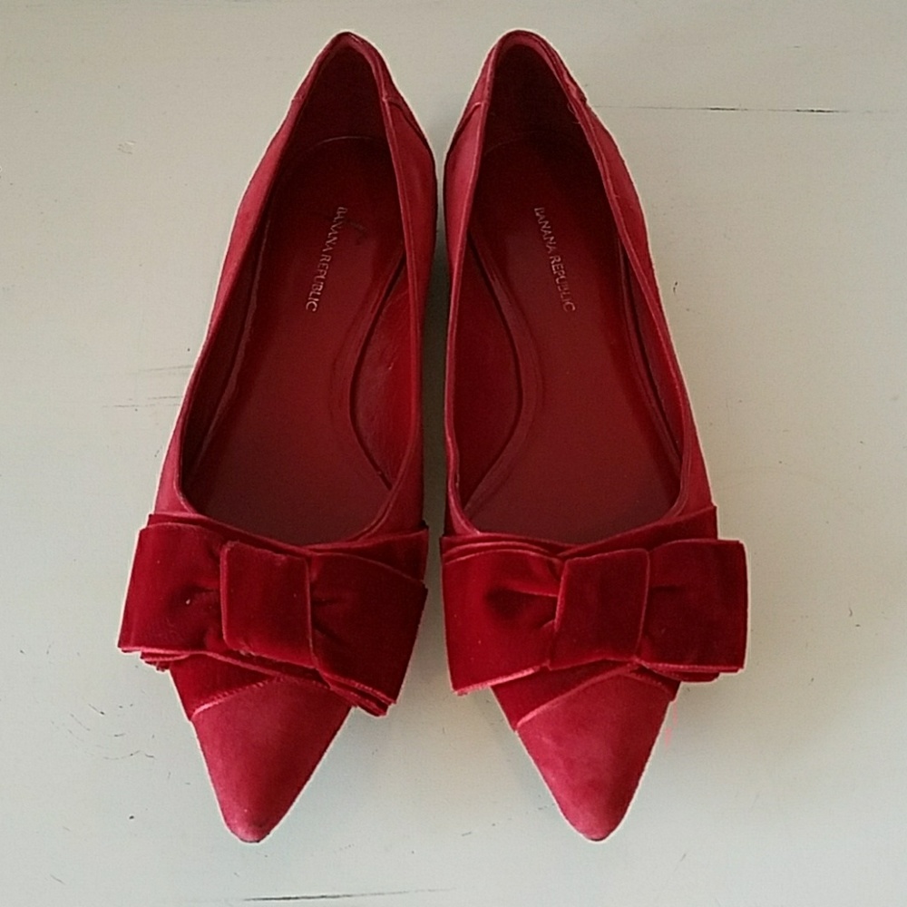 Banana Republic - Cherry Red Suede Flats!!