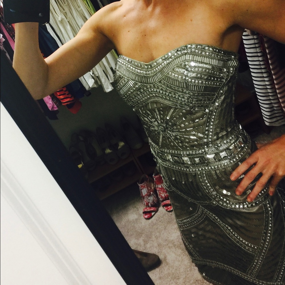 Gorgeous sequin gun metal dress