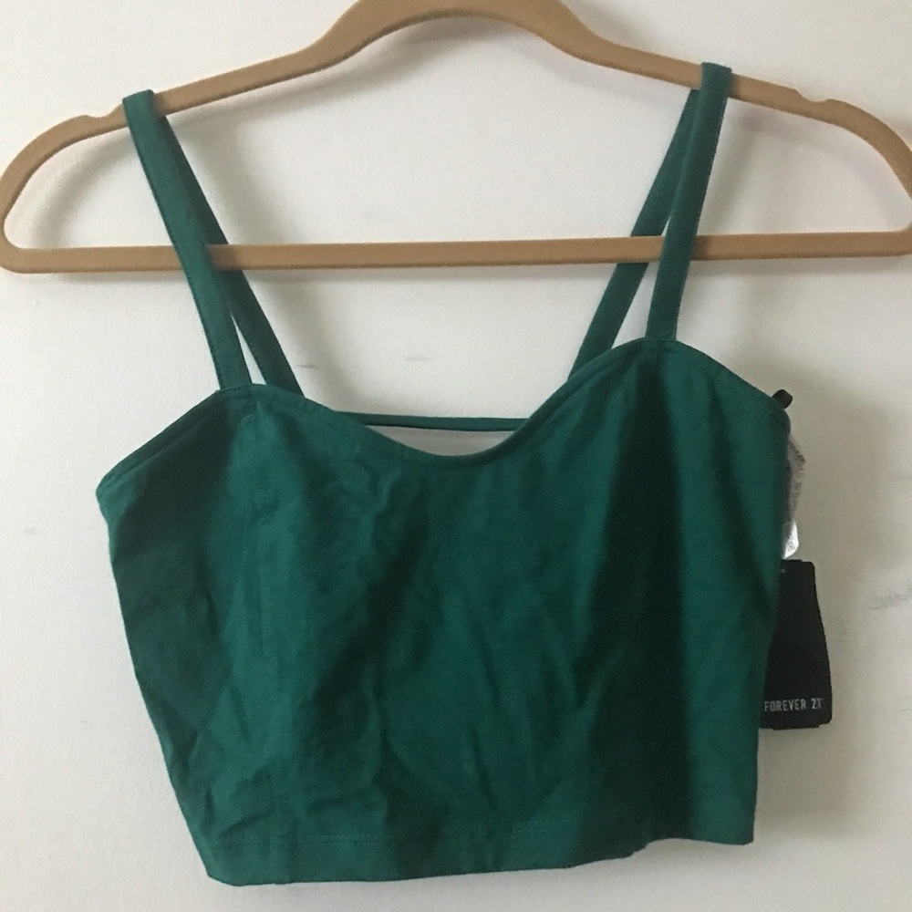Hunter Green Strappy Open Back Crop Top