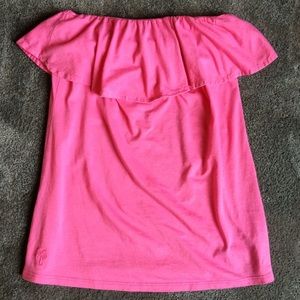 Lilly Pulitzer Pink Wiley Ruffle Tube Top- size xs