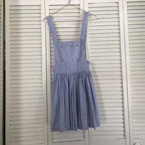 Free People blue and white stripped overall dress
