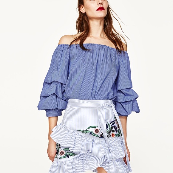 New Zara embroidered frilled skirt size SMALL - Picture 2 of 4