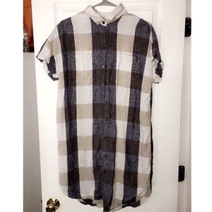 Plaid button up dress