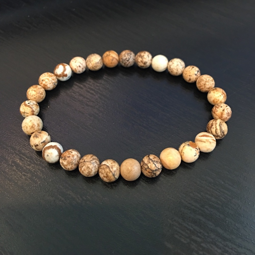 Picture Jasper mala bracelet Handmade