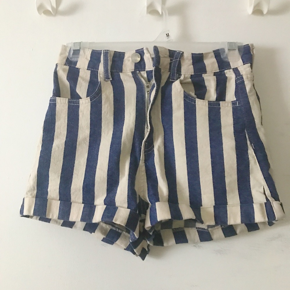 Striped High Waisted Shorts