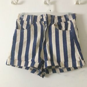 Striped High Waisted Shorts