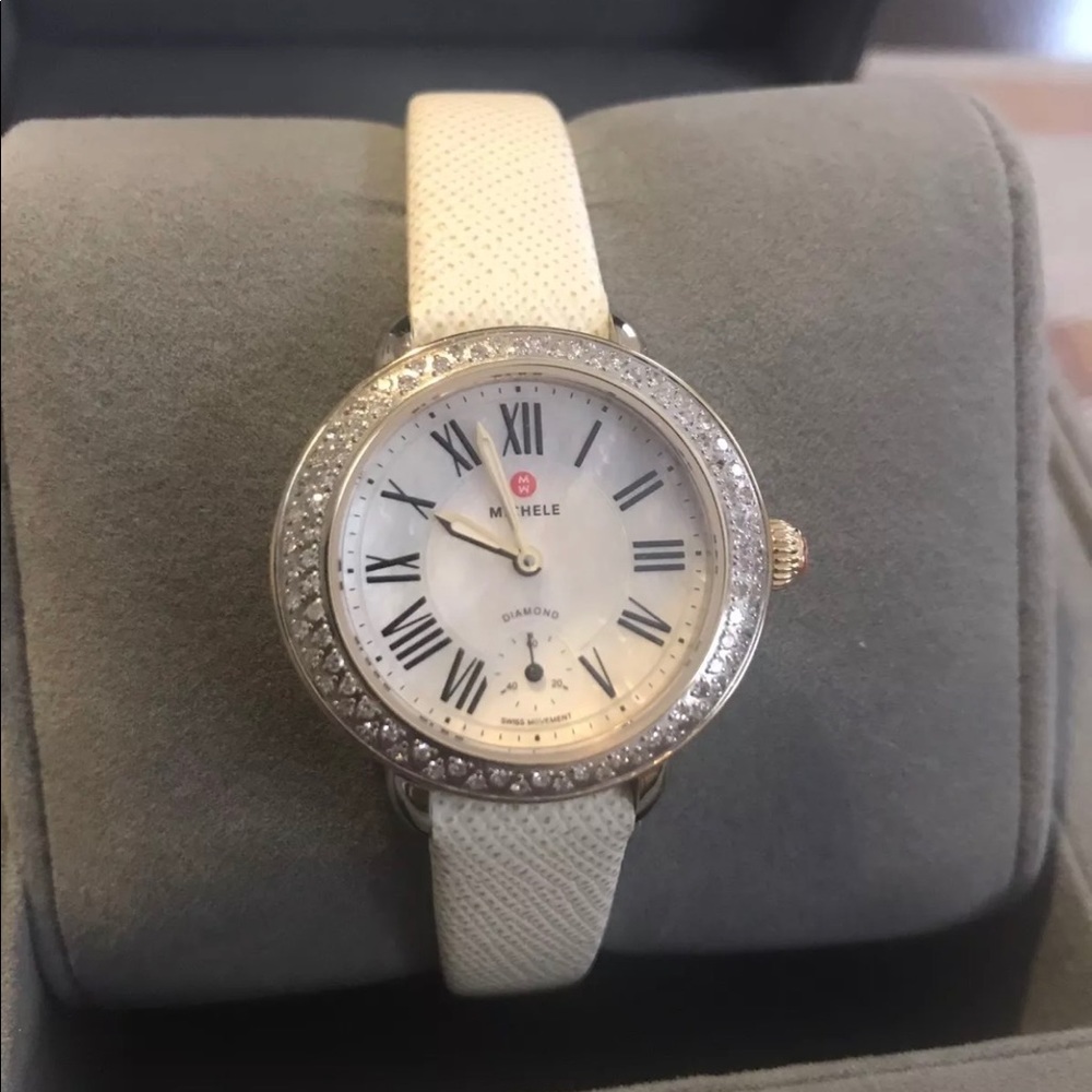AUTHENTIC NEW MICHELE DIAMOND WATCH MWW21E000022