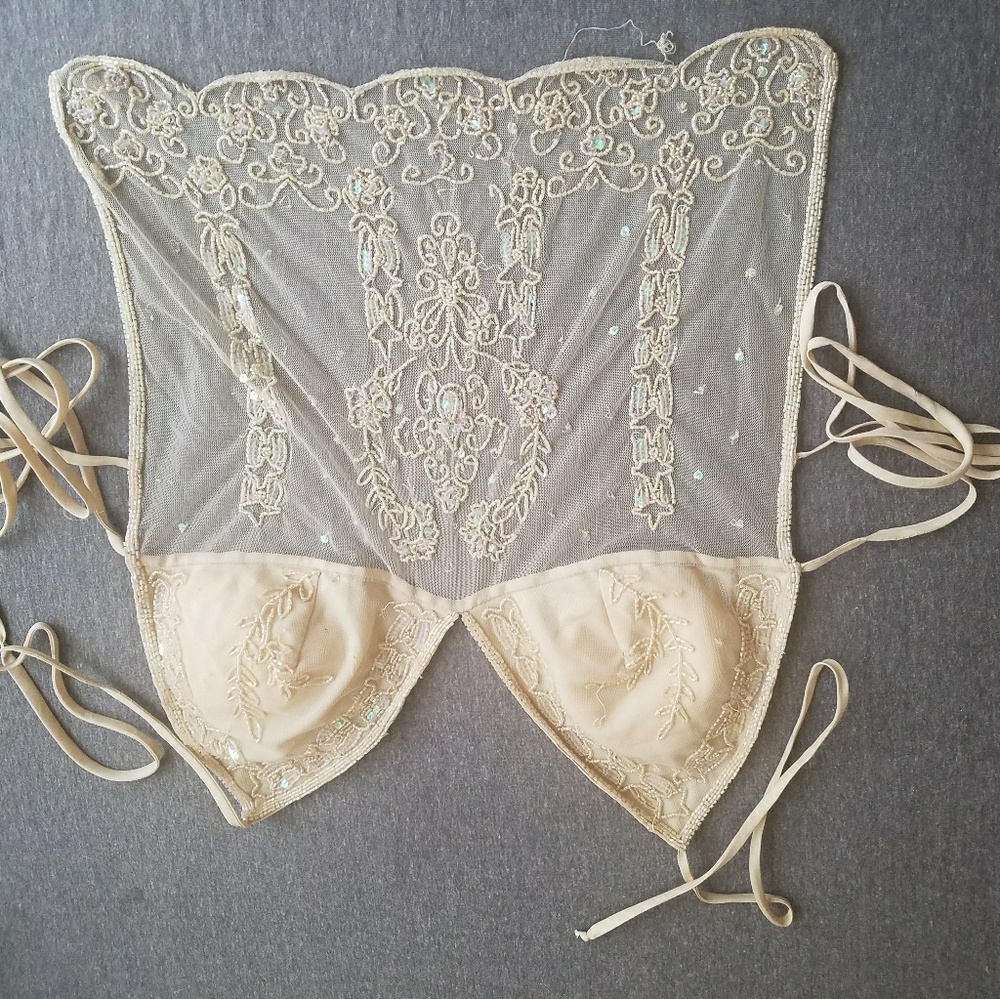 Cream Beaded Bralet