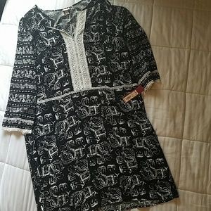 Elephant print tunic dress